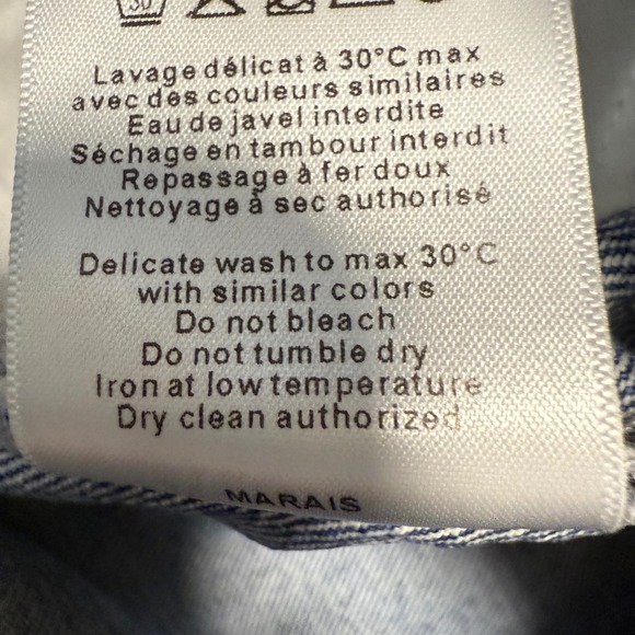 Rouje Paris Marais Denim Jeans Indigo Blue High Waist Button Fly Straight Leg 27 - Picture 8 of 11